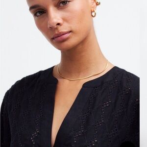 Madewell Long-Sleeves Popover Top in eyelet.